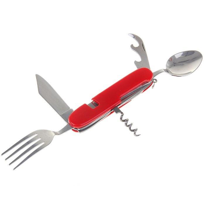 Набор туриста 5 в 1 рукоять красный пластик